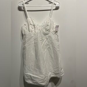 Auden Women's Woven Cotton Lingerie Babydoll Dress White Medium NWT